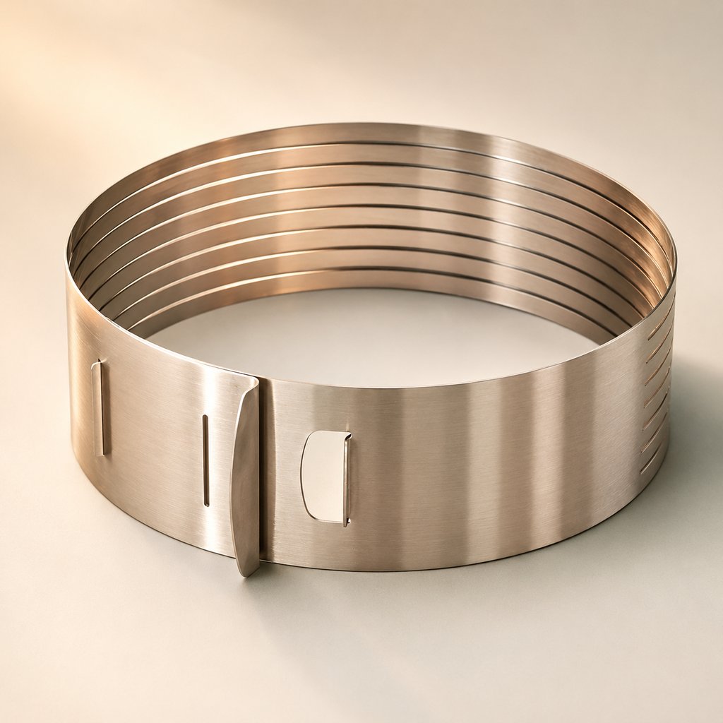 "MOULE À GÉNOISE EXTENSIBLE INOX DIMENSIONS MINIMUM : 25 X 25 X 8.5 CM DIMENSIONS MAXIMUM : 30 X 30 X 8.5 CM"