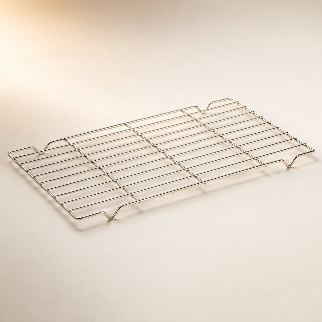 "VOLETTE GÂTEAU ACIER CHROMÉ L 35 CM L 20 CM H 1.5 CM"