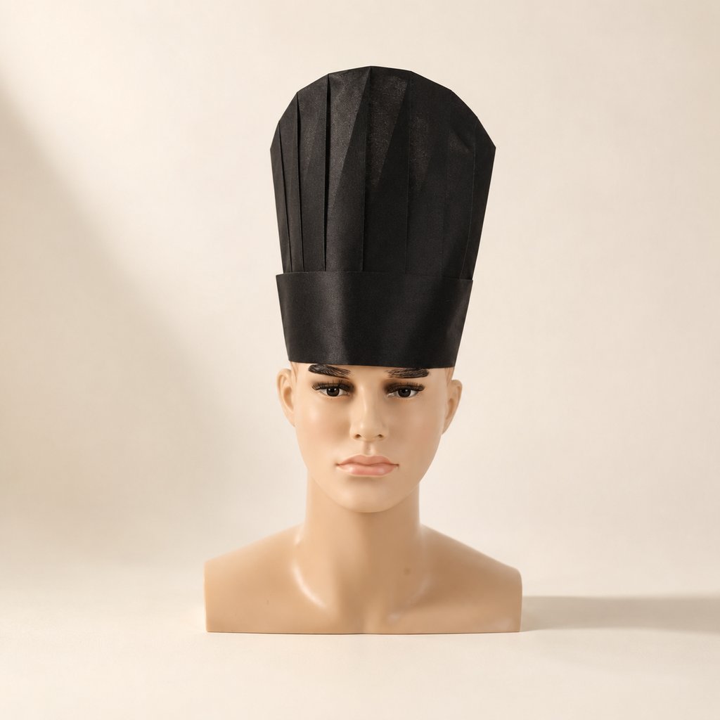 *BLACK* NON WOVEN CHEF HAT 11"/ CHAPEAUX DE CHEF NOIRS EN NON-TISSÉ 11"