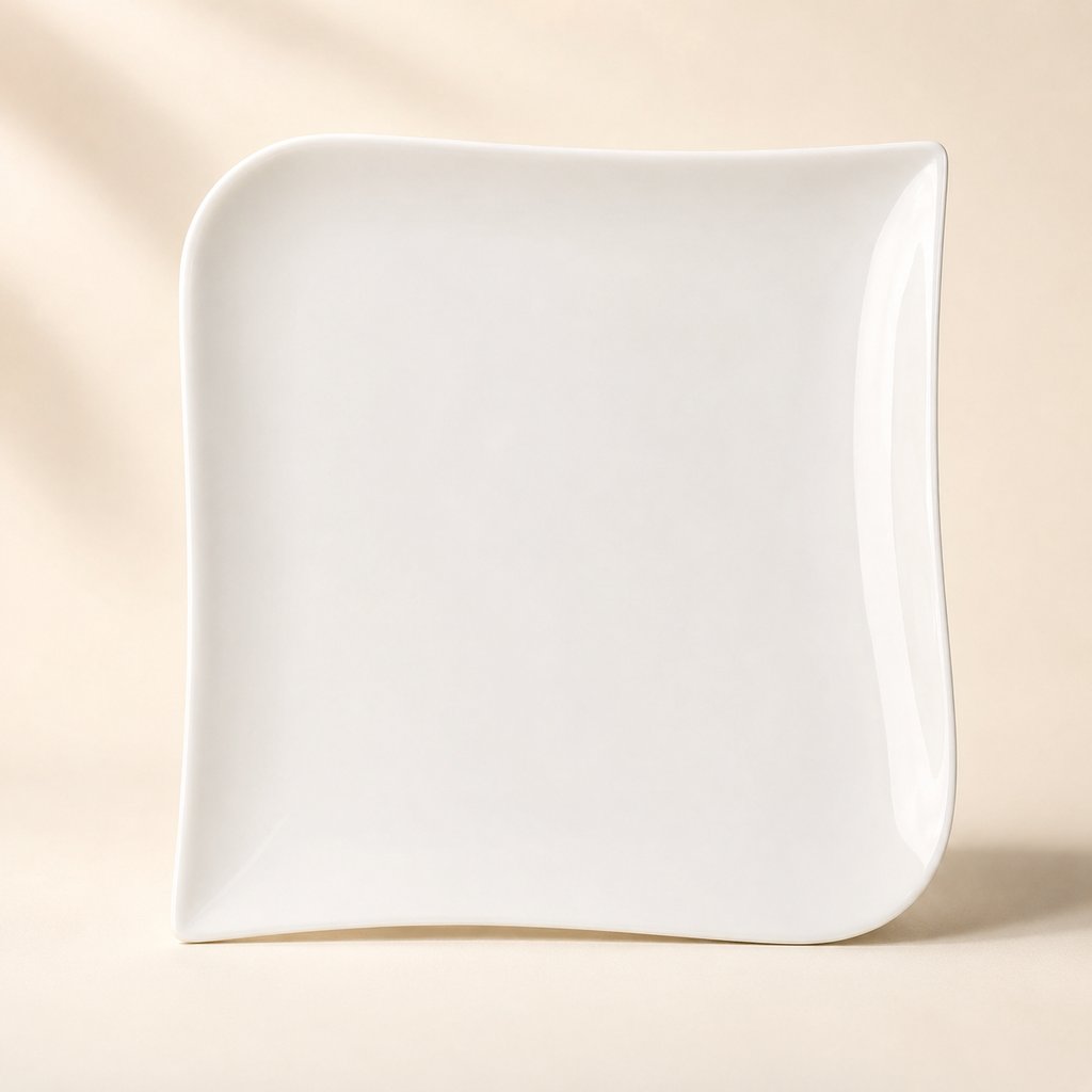 ASSIETTE CREUSE CARRÉE VAGUE D21CM