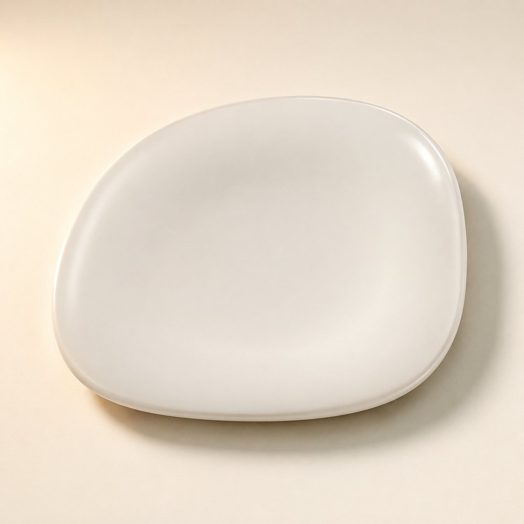 ASSIETTE BLANCHE MATTE 22CM 22.5*19.3*2.4CM