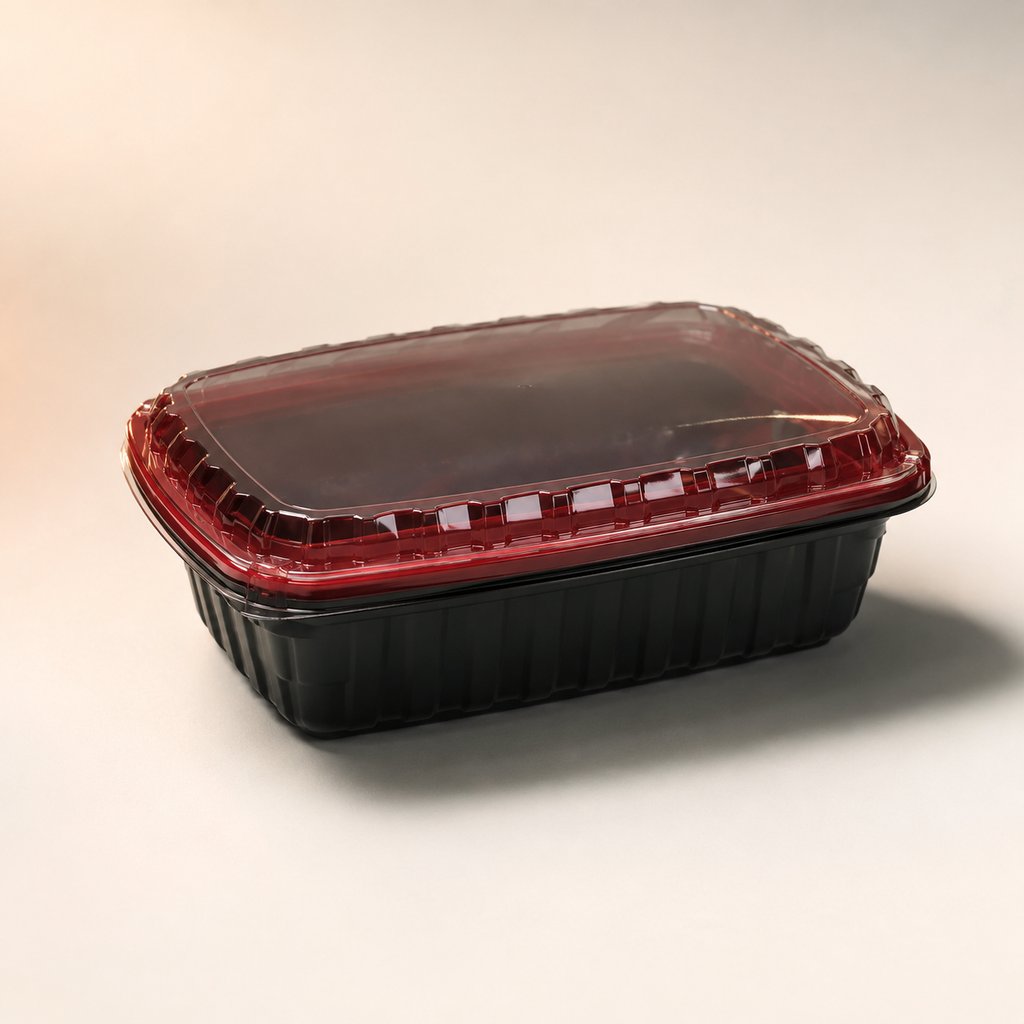 BOITE RECTANGLE AVEC COUVERCLE 1000ML