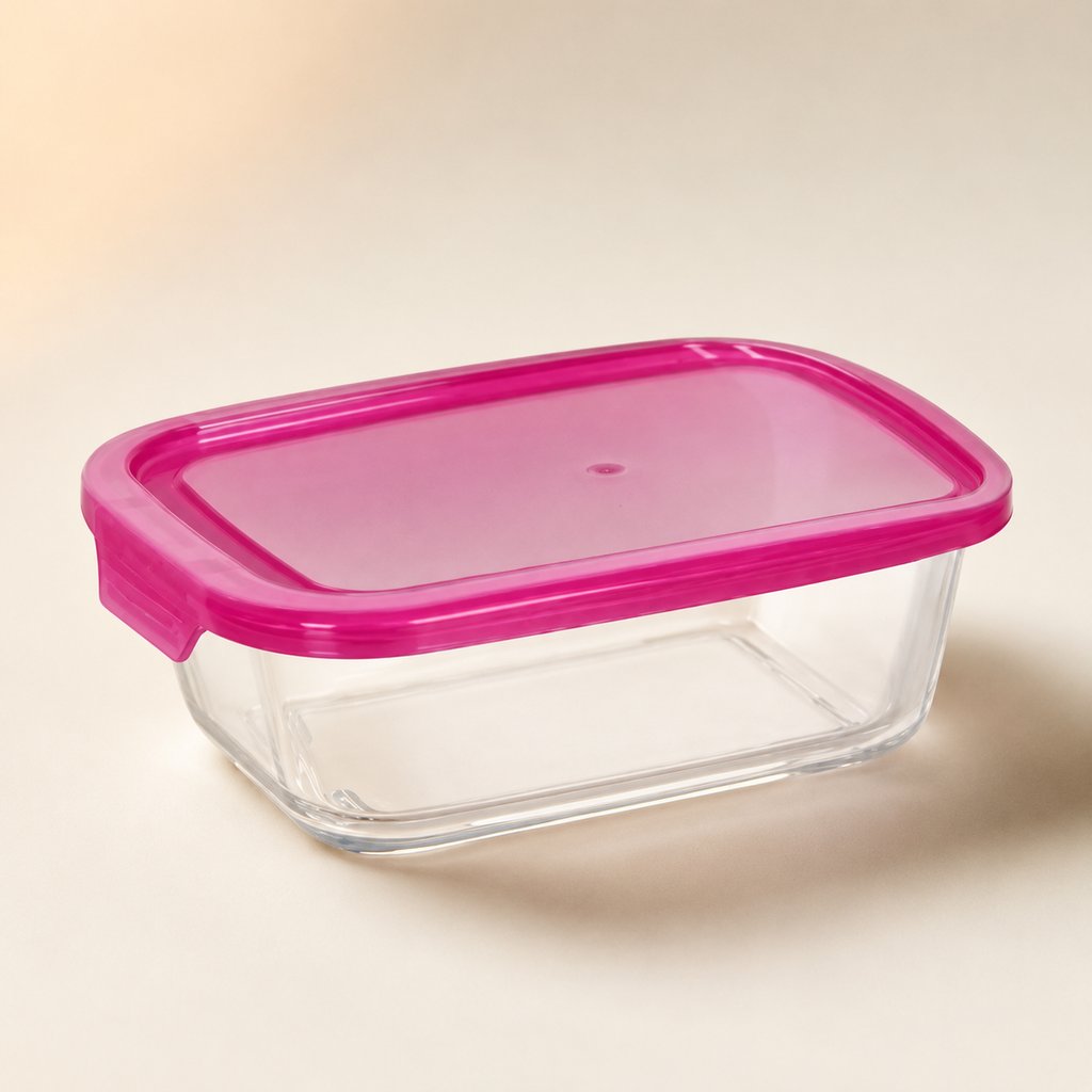 BOITE RECTANGLE EN VERRE A COUV PLAST 0,65L CT12