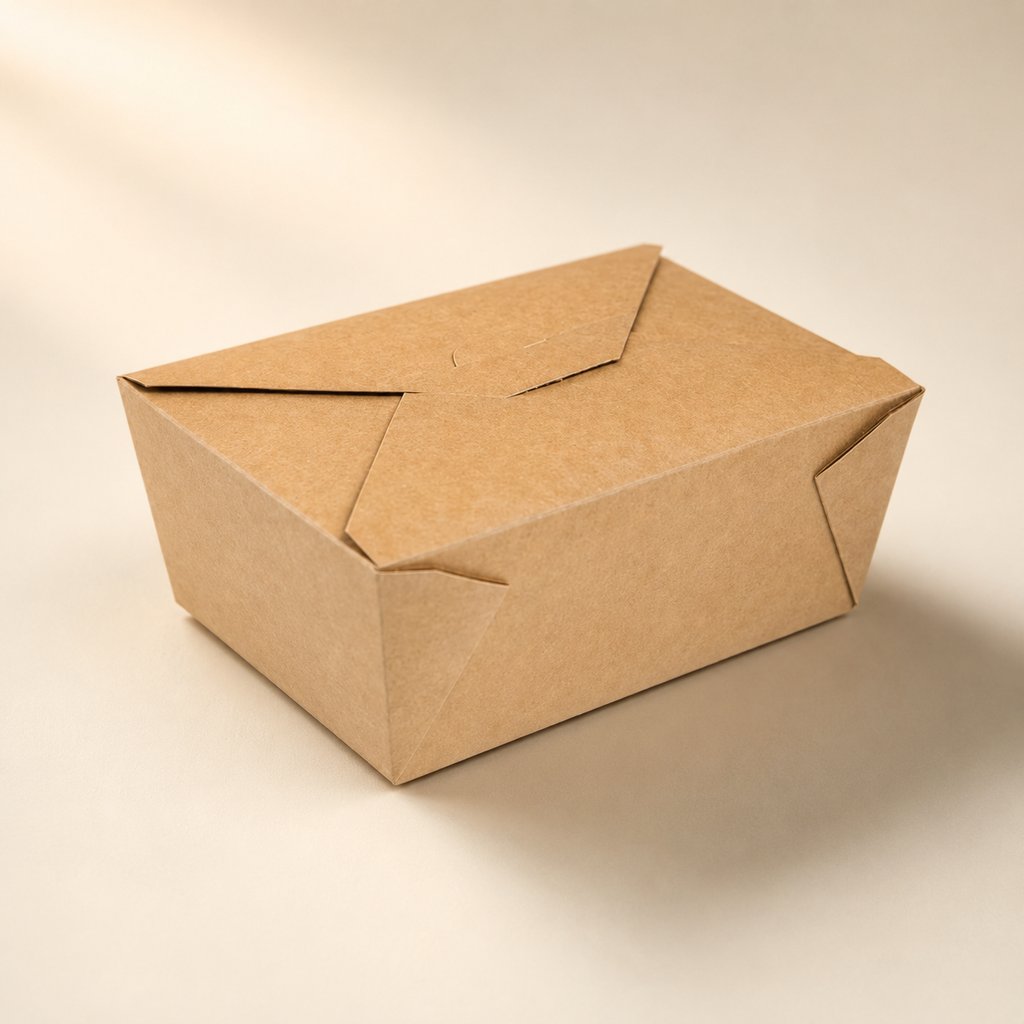 BOITE REPAS CARTON KRAFT 155X117X50 MM 800ML INGRAISSABLE - X450 (9X50 PCS)