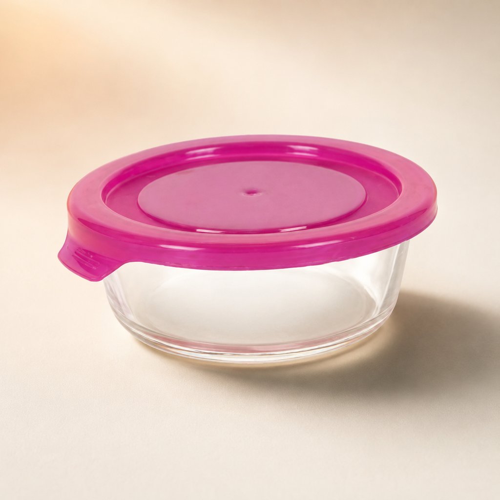 BOITE ROND EN VERRE A COUVERCLE PLAST 0,4L CT12