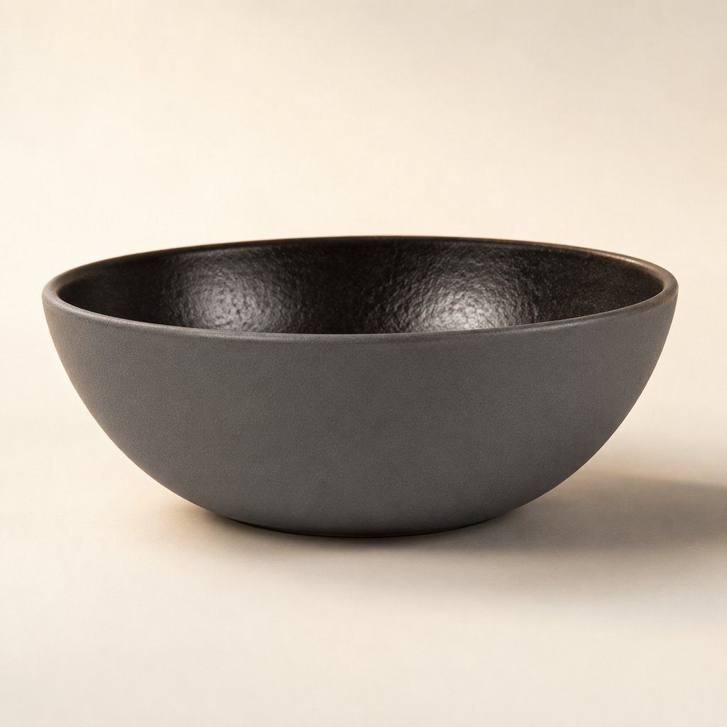 BOL A SOUPE GRISE INTERIEUR NOIR 15.5*14.7*6.8CM