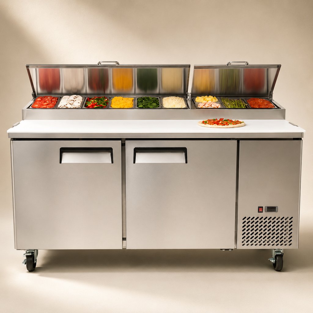 COUNTER TYPE REFRIGERATOR WITH PIZZA OR SALAD UNIT 700*1420*850