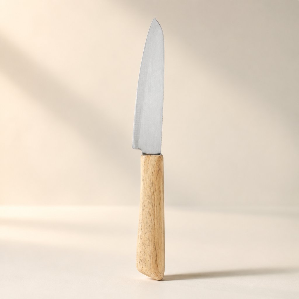 COUTEAU MULTI-USAGE INOX L 12.5 CM AVEC MANCHE EN HÉVÉA