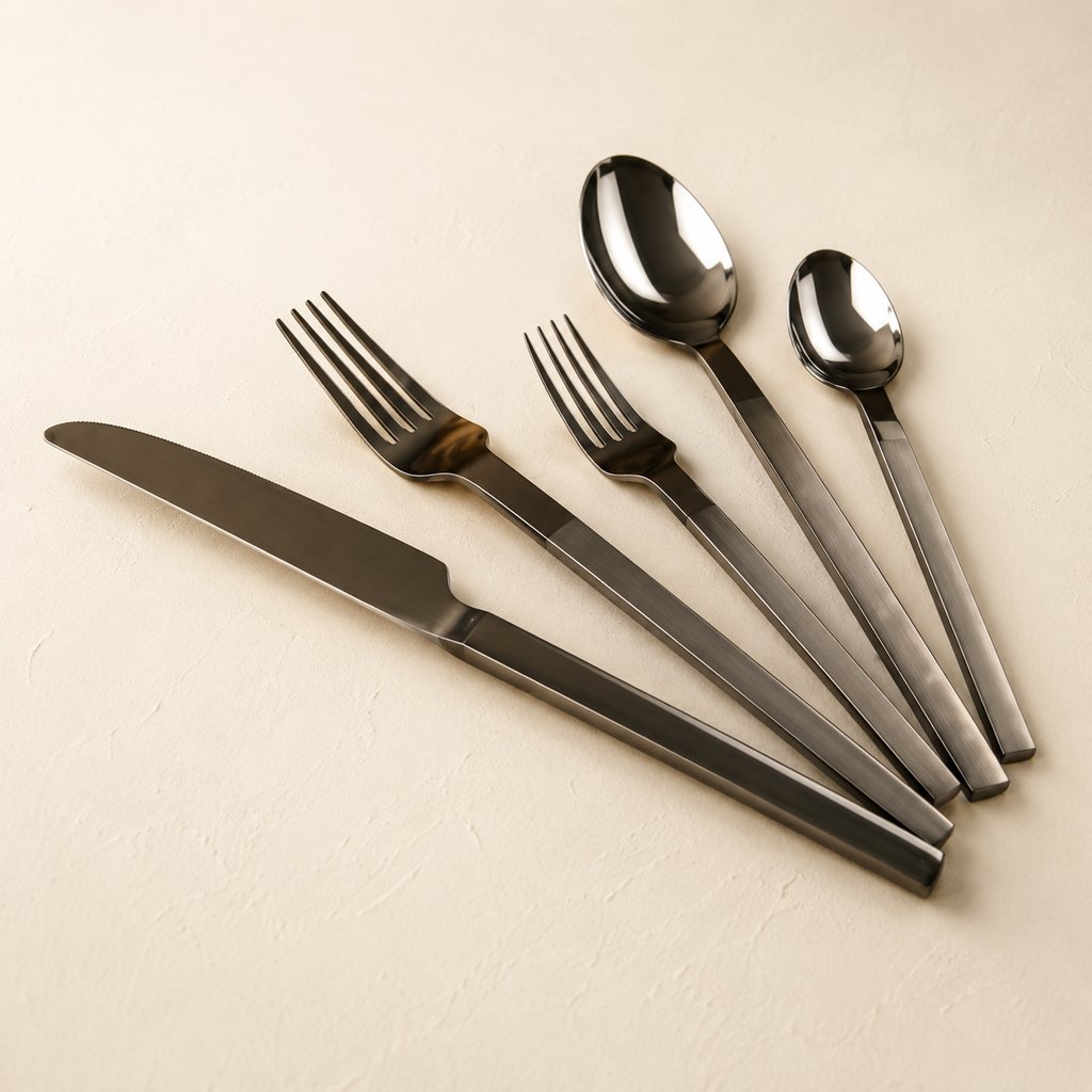 COUVERTS INOX SET DE 5 COUT24CM FOUR20,5CM CUIL20,3CM FOURD15,2 CUILD 15,5CM