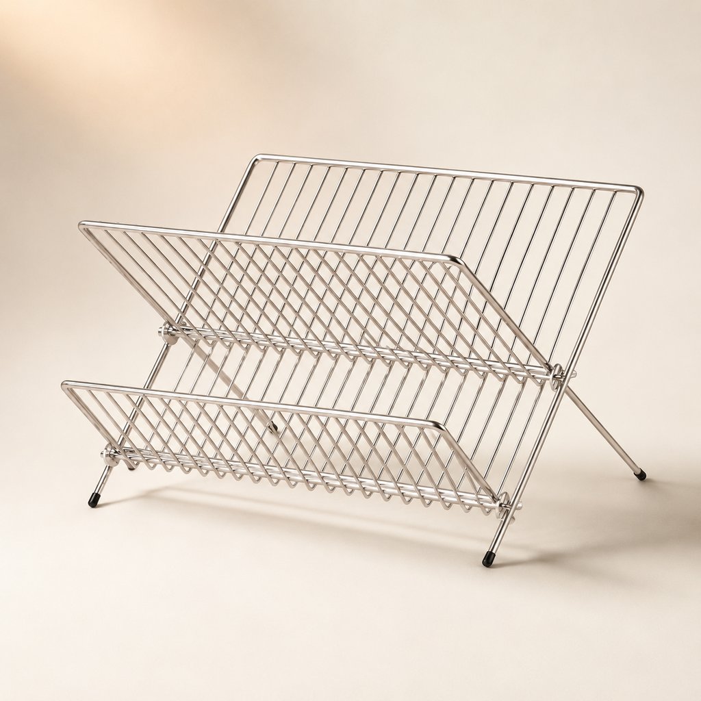EGOUTTOIR A VAISSELLE CHROME  L 38 CM L 30 CM H 24 CM