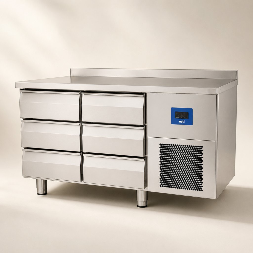 MEUBLE BAS REFRIGERE PETITS TIROIRS-FROID NEGATIF VENTILE