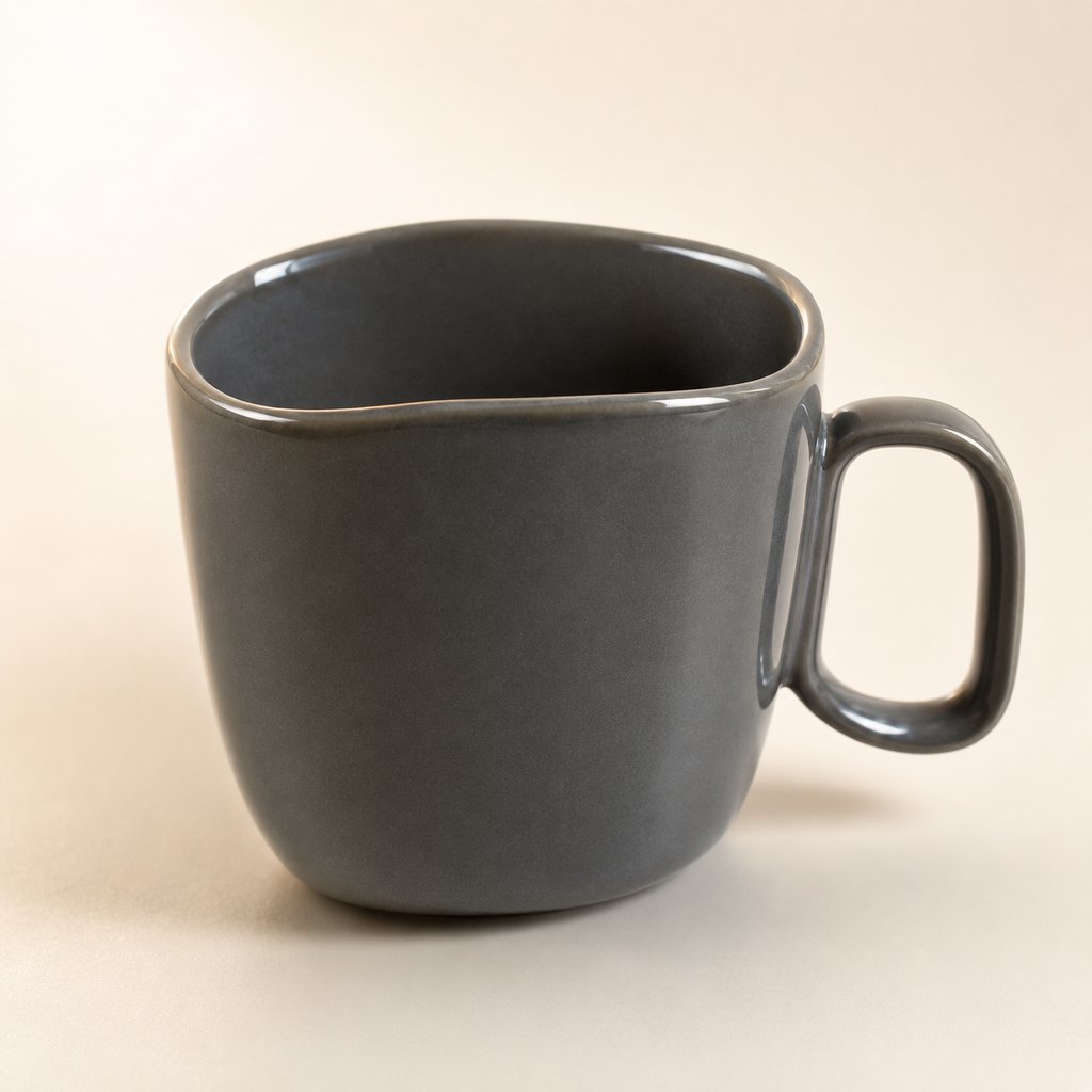 MUG LAQUE GRISE 380ML 10.3*9.3*9.4