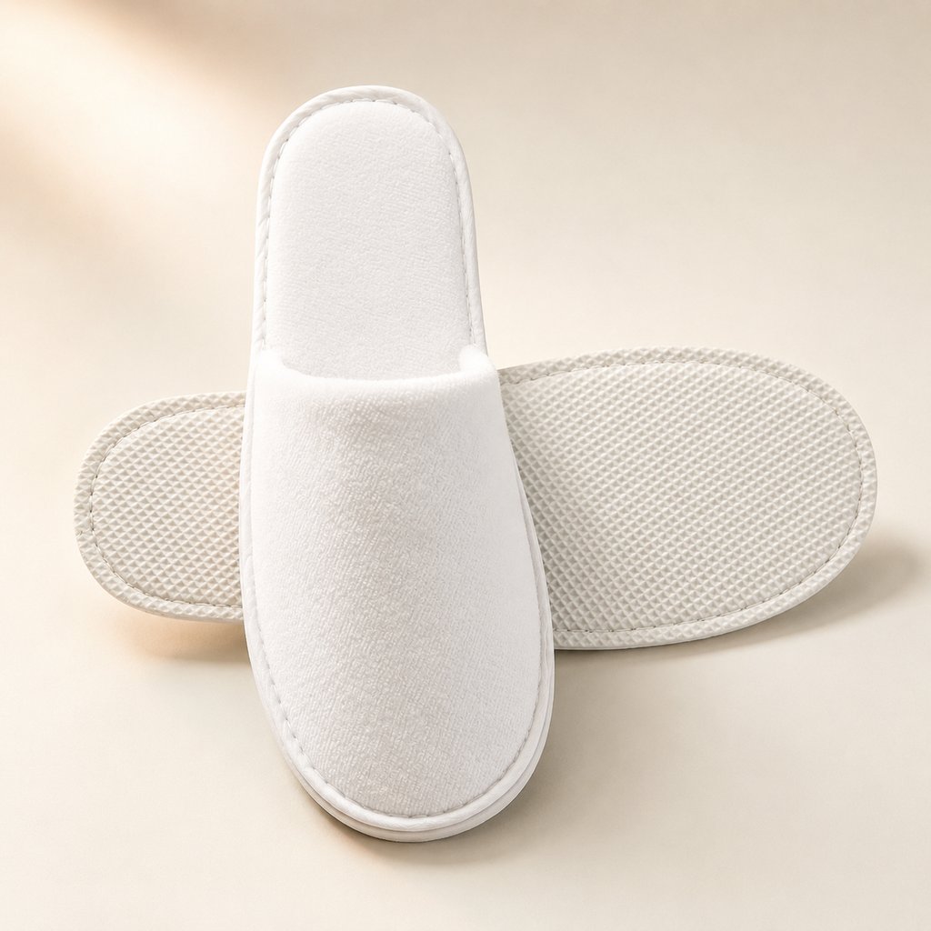 PANTOUFLE FERMEE BLANC 6 MM SANS LOGO ANTI-DERAPANT