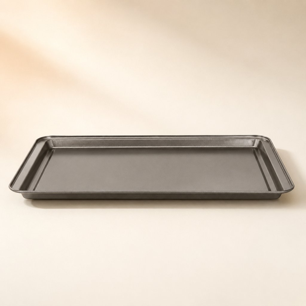 PLAQUE DE FOUR ACIER GAMME GOURMANDISE L 36.5 CM L 25.5 CM H 1.5 CM REVÊTEMENT INTÉRIEUR ANTI-ADHÉSIF