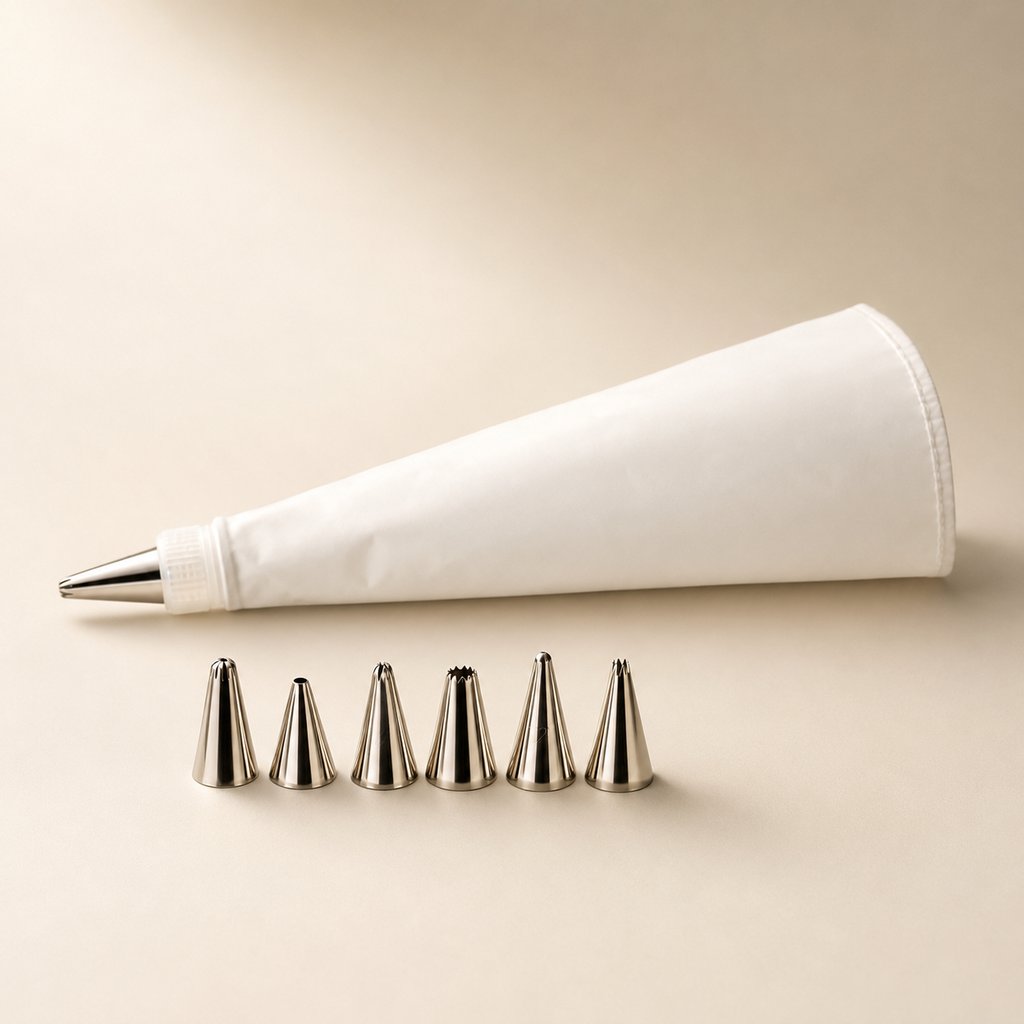 POCHE A DOUILLES INOX ET POLYESTER LE LOT DE 2 PIECES AVEC 6 DOUILLES