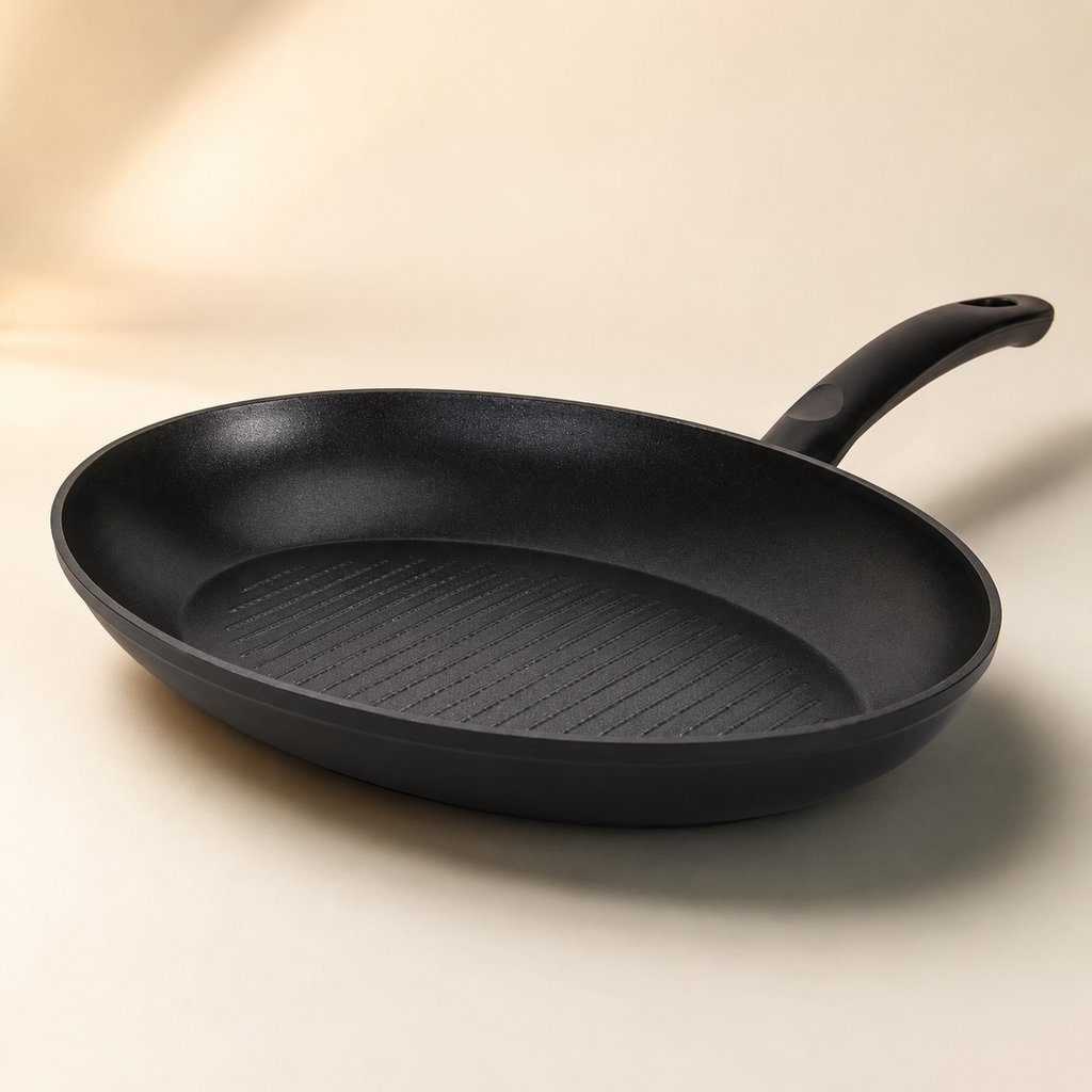 POÊLE À POISSON ALUMINIUM FORGÉ GAMME LES SPECIFIQUES L 35 CM L 25 CM H 4.5 CM