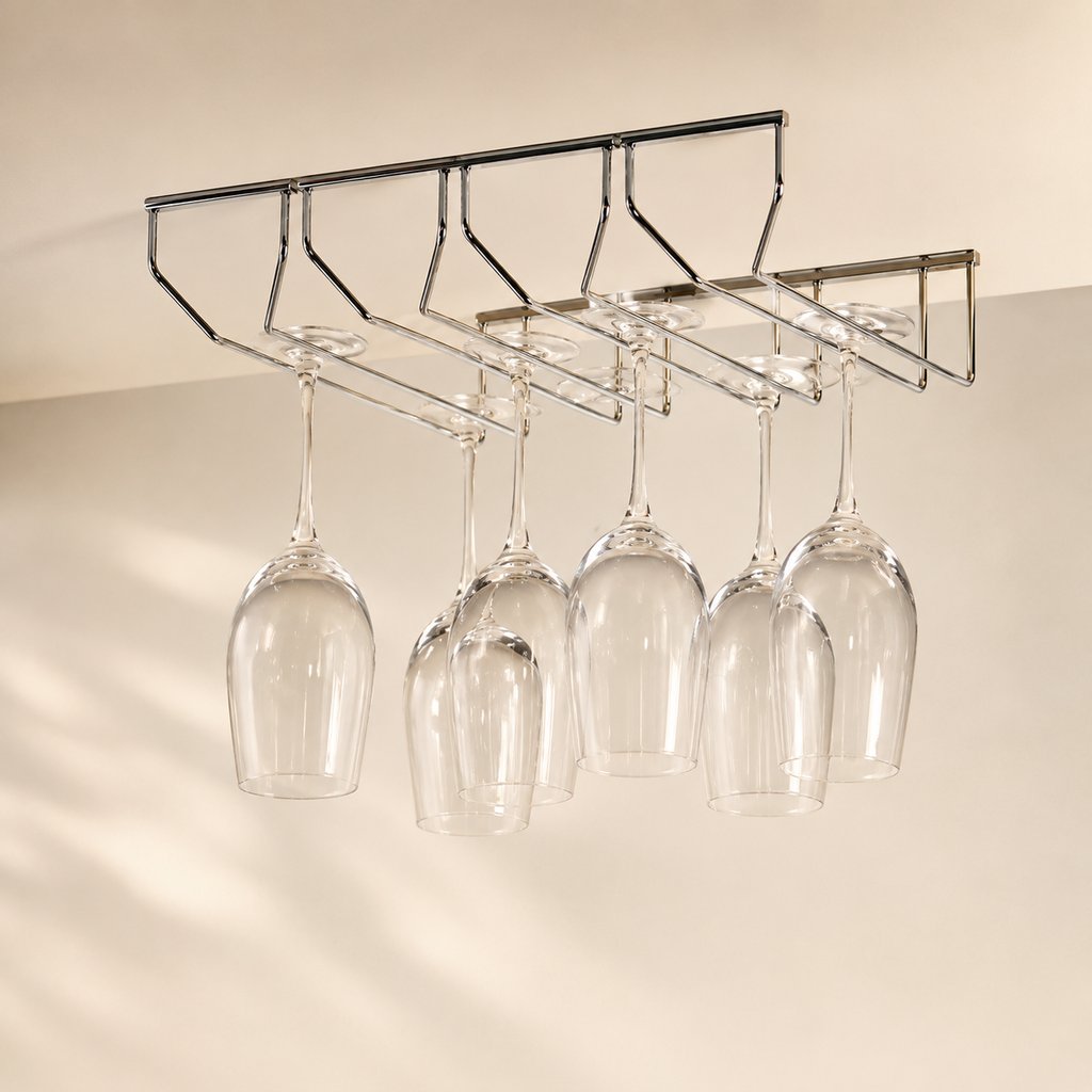 RAIL BAR INOX POUR 12 VERRE 34X38X44CM