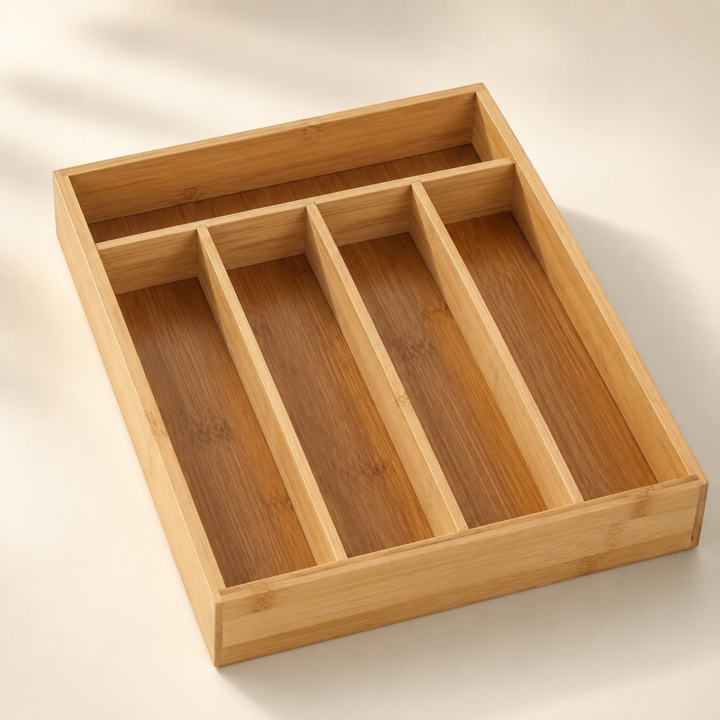 RANGE COUVERTS FIBRE DE BOIS L 35.5 CM L 28 CM H 4 CM