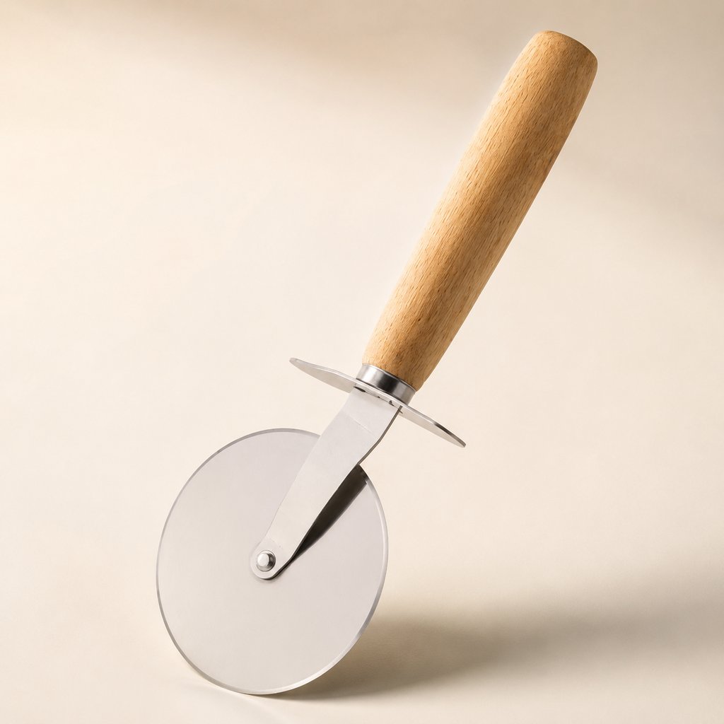 ROULETTE À PIZZA BOIS ET INOX GAMME TROUVAILLES DE GRAND-MERE L 20 CM AVEC MANCHE EN HÊTRE