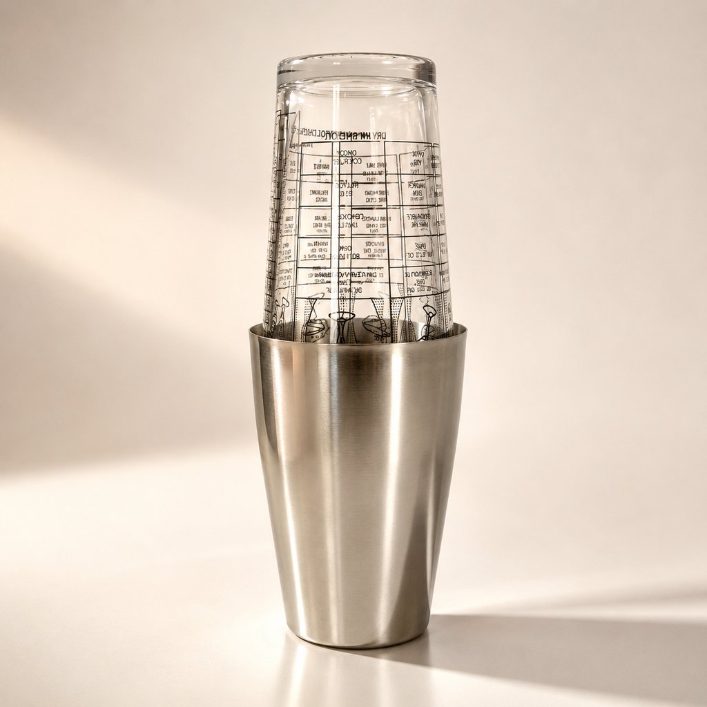 SHAKER BOSTON EN VERRE ET INOX 700ML