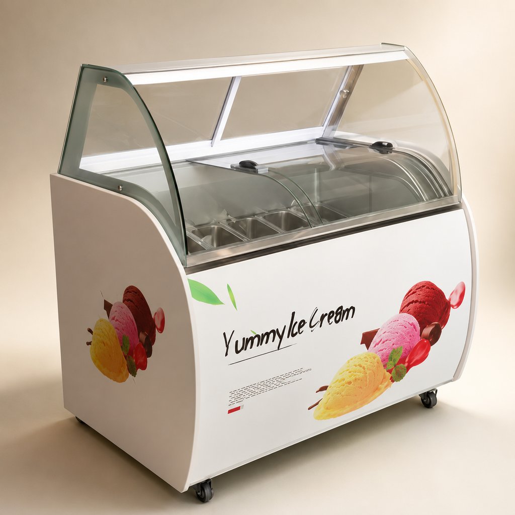 VITRINE À GLACES, 220V/50HZ/280W/12 BACS/-16~-20℃ 1230X835X12 90MM