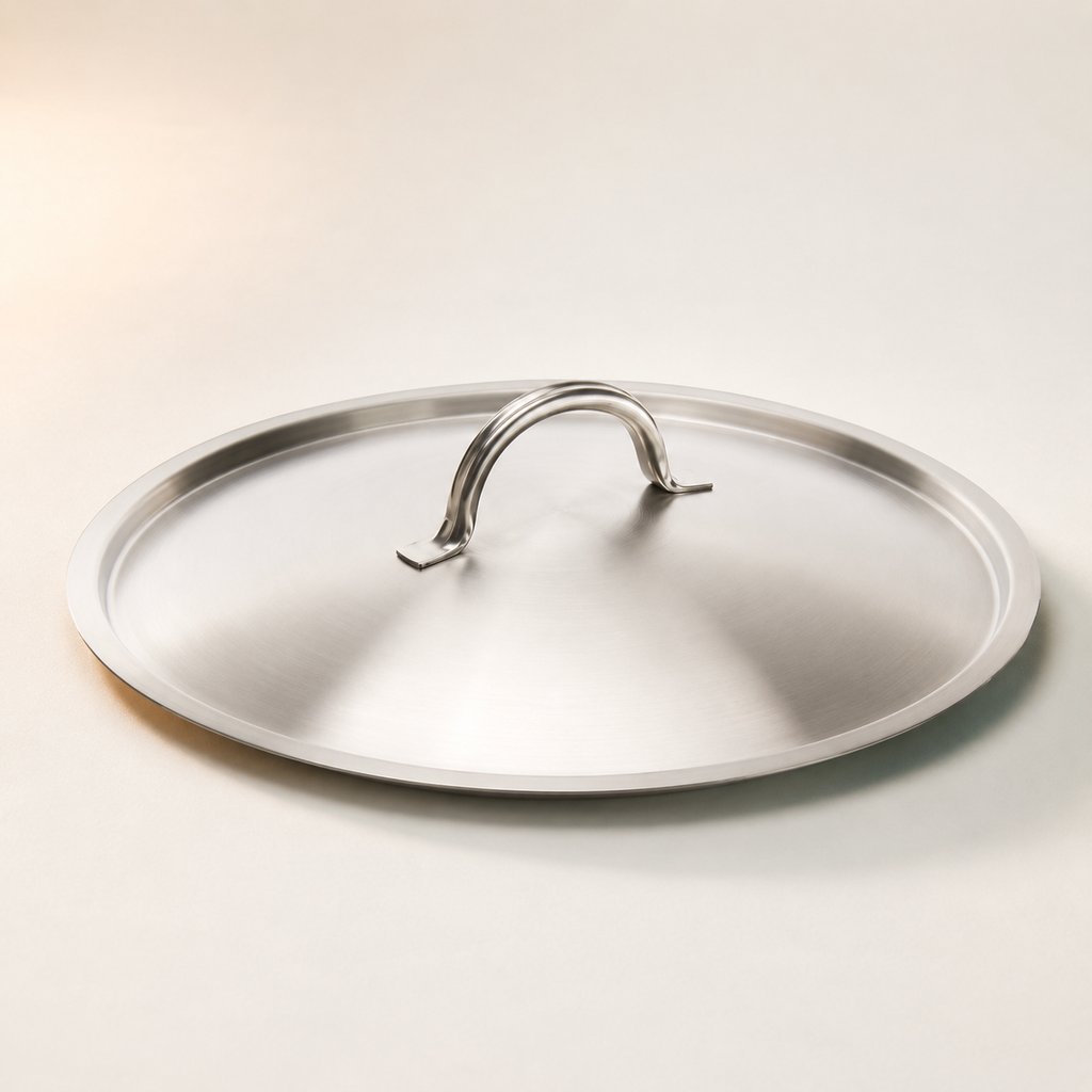 COUVERCLE PLAT SATINE, BORD RENFORCE INOX 36CM