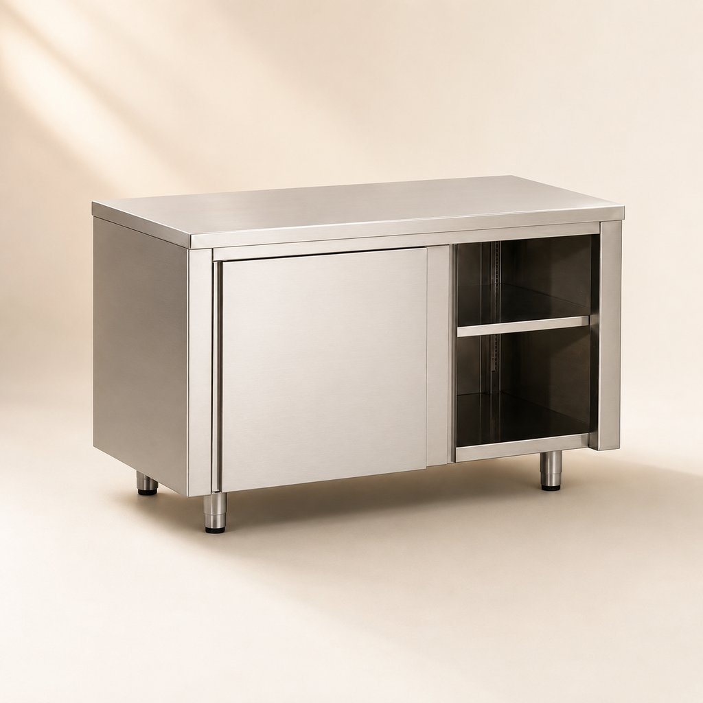 160*60 TABLE ADOSSEE AVEC 1 ETAGERE BASSE SUR PLACARD