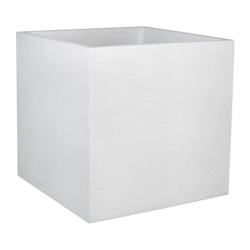 POT CARRE GRAPHIT- 50CM BLANC CERUSE