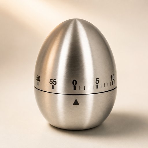"MINUTEUR INOX FORME ŒUF Ø 6 CM H 7.5 CM"