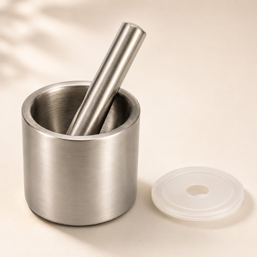 "MORTIER AVEC PILON INOX GAMME BAHIA Ø 10 CM H 8.5 CM"