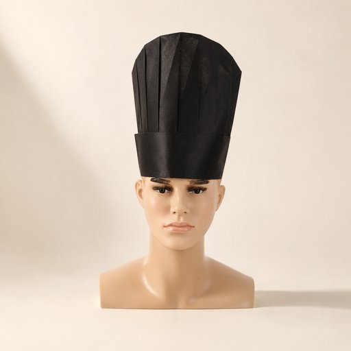 *BLACK* NON WOVEN CHEF HAT 11"/ CHAPEAUX DE CHEF NOIRS EN NON-TISSÉ 11"