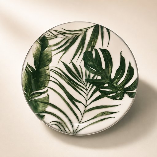 ASSIETTE CREUSE PALME VERT D20CM