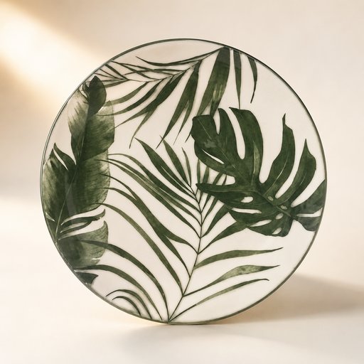 ASSIETTE À DESSERT PALME VERT D19CM