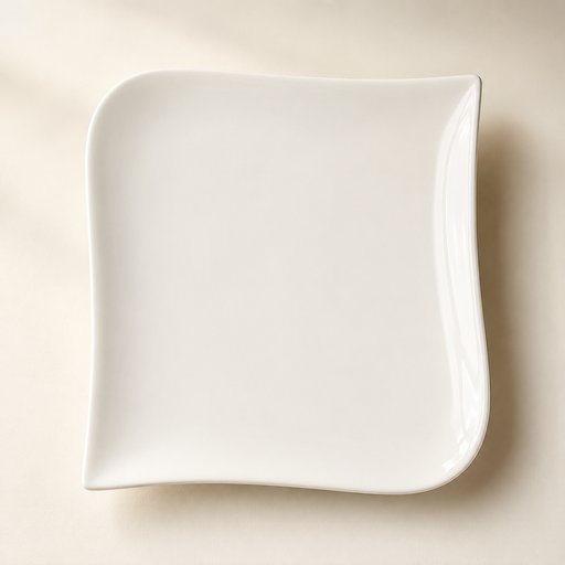 ASSIETTE PLATE CARRÉE VAGUE D26CM