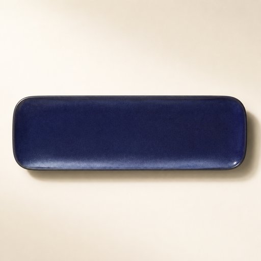 ASSIETTE A SUSHI  RECTANGLE BLEU 34*11.4*1.7CM