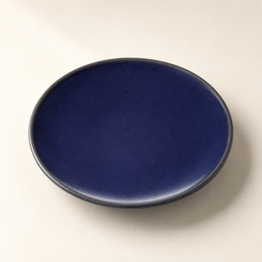 ASSIETTE ROND BLEU 21.6*19.5*2.3CM
