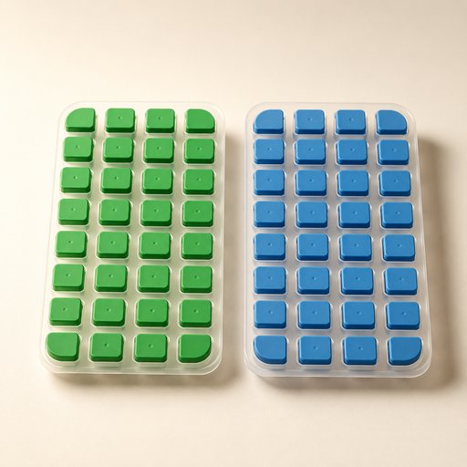 BAC A GLACON AVEC PLATEAU EN SILICONE 325X180X30MM  BLEU