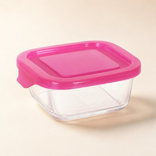 BOITE CARRE EN VERRE A COUVERCLE PLAST 0,8L CT6