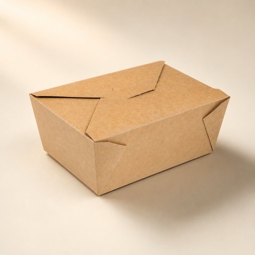 BOITE REPAS CARTON KRAFT 155X117X50 MM 800ML INGRAISSABLE - X450 (9X50 PCS)