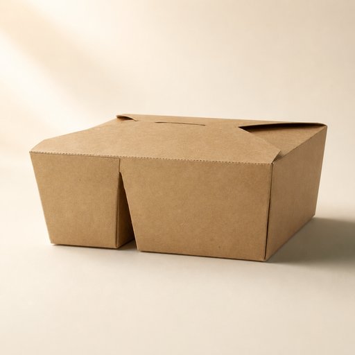 BOITE REPAS CARTON KRAFT 2-COMPARTIME X200 PCS (4X50PCS)-214X160X47MM