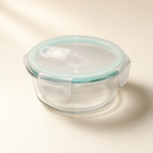BOITE RONDE EN VERRE AVEC VALVE POUR MICRO ONDES 950ML D17.1XH6.5