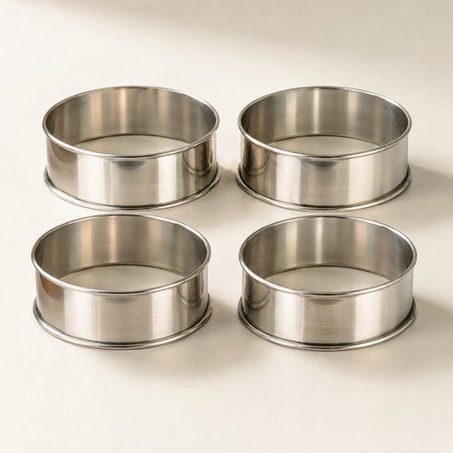 CERCLE PATISSERIE INOX LE LOT DE 4 PIECES 8.5 CM H 2.5 CM