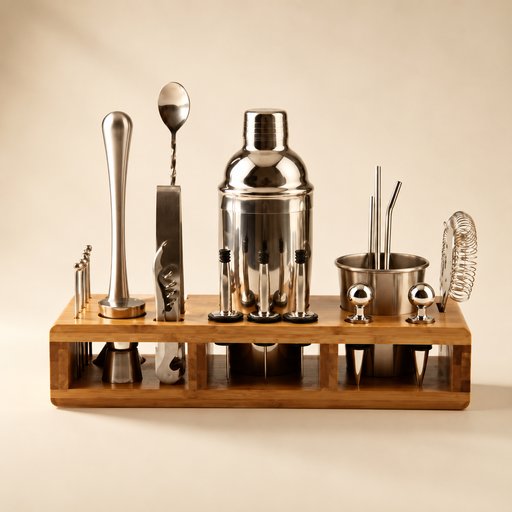 COFFRE BAR AVEC SUPPORT EN BOIS