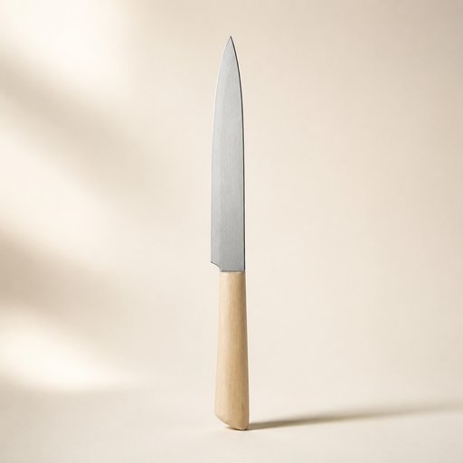 COUTEAU À TRANCHER INOX L 20 CM AVEC MANCHE EN HÉVÉA