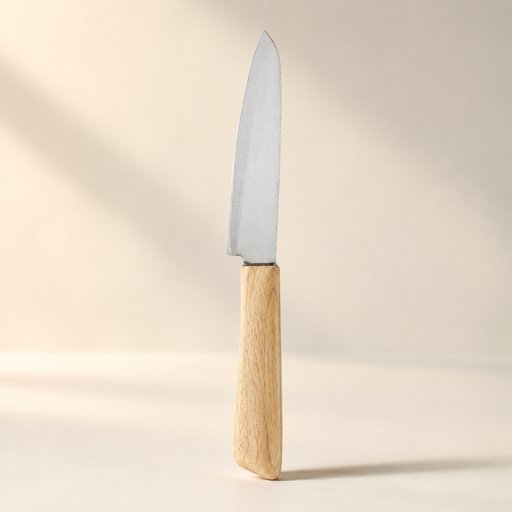 COUTEAU MULTI-USAGE INOX L 12.5 CM AVEC MANCHE EN HÉVÉA