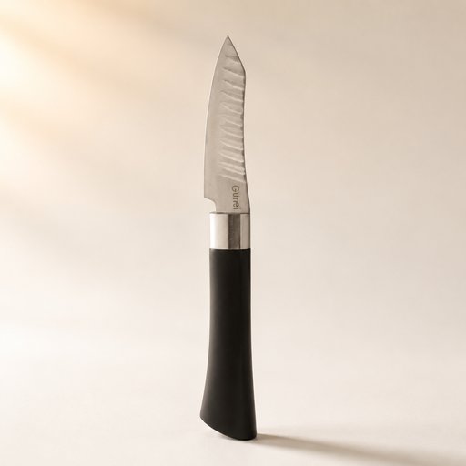 COUTEAU OFFICE INOX GAMME ISHA AVEC MANCHE EN PLASTIQUE AVEC LAME ALVÉOLÉE ANTI-ADHÉRENTE