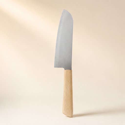 COUTEAU SANTOKU INOX L 17 CM AVEC MANCHE EN HÉVÉA