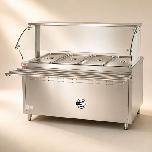ELECTRIC BAIN MARIE, 220- 240V/50HZ/4.2KW/4 PAN/30-110℃1500X(700+2 50)X800MM