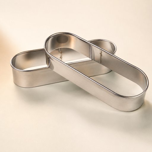 EMPORTE PIÈCE INOX FORME OBLONGUE LE LOT DE 4 PIÈCES L 11 CM L 4 CM H 2.5 CM AVEC POUSSOIR EMPORTE PIÈCE INOX FORME OBLONGUE LE LOT DE 4 PIÈCES L 11 CM L 4 CM H 2.5 CM AVEC POUSSOIR