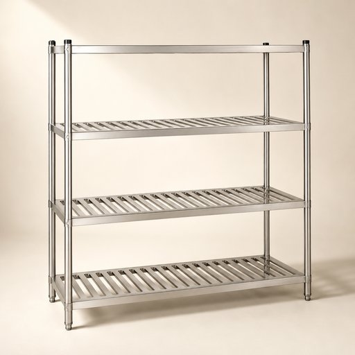ETAGERE INOX A 4 ETAGES PERFOREE 150X48X154CM
